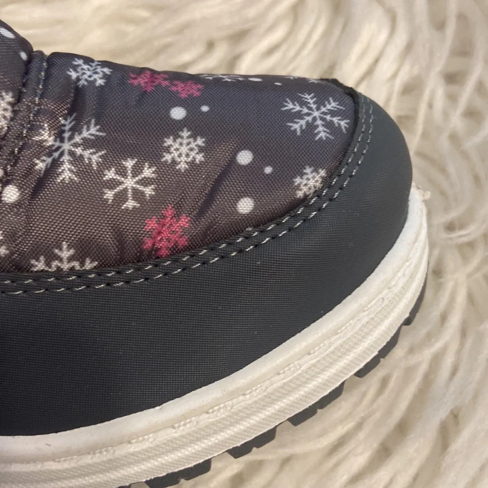 Apakowa Kids Girls Insulated Fur Winter Warm Snow Boots size 30 color gray